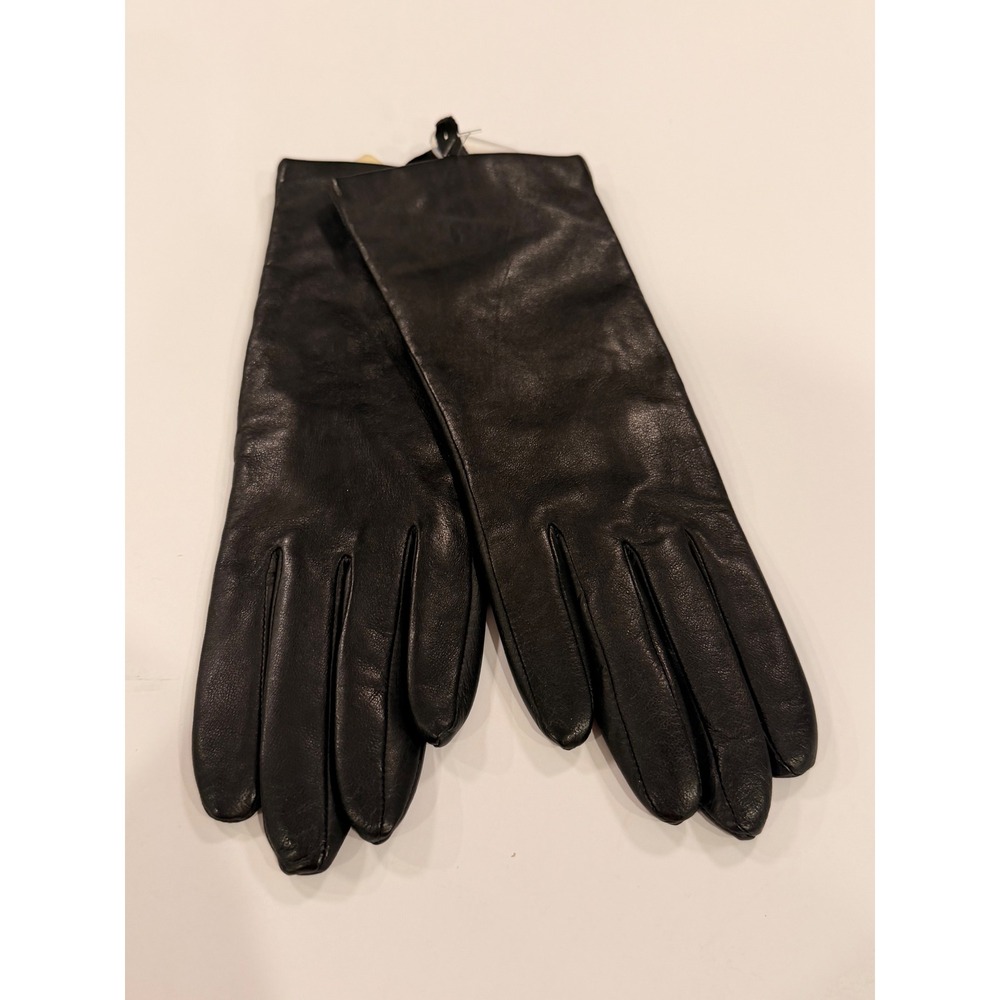 Fownes Brothers Womens Black Leather Cashmere Lined Touchscreen Gloves Size 7.5